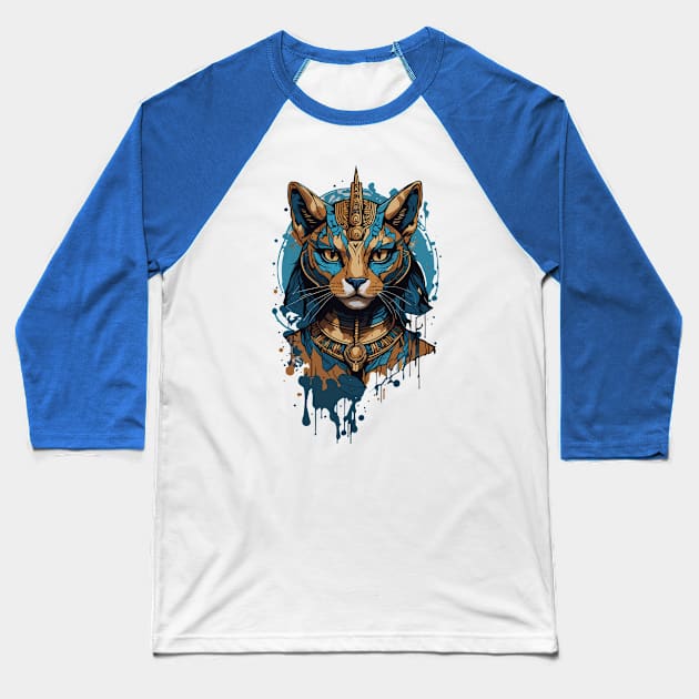 Egyptian Cat Baseball T-Shirt by ohyeahh